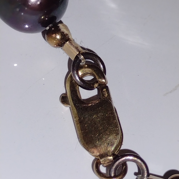 Peacock Tahitian Gorgeous Irregular Pearl Choker & - Picture 6 of 10